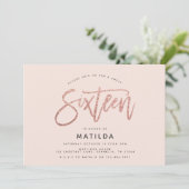 Roos goudglitter foto zoet 16 jaar (Staand voorkant)