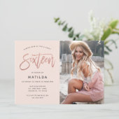 Roos goudglitter foto zoet 16 jaar (Staand voorkant)