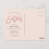 Roos goudglitter foto zoet 16 jaar briefkaart (Achterkant)