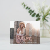 Roos goudglitter foto zoet 16 jaar briefkaart (Staand voorkant)