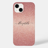 Roos goudglitter glans Case-Mate iPhone case (Achterkant)