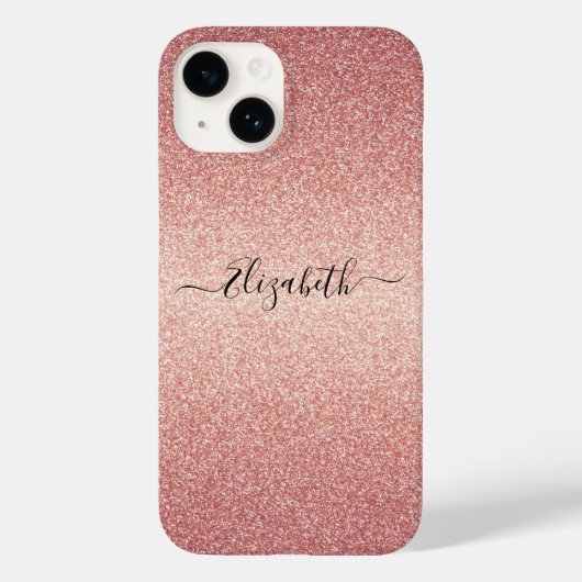 Roos goudglitter glans Case-Mate iPhone case (Achterkant)