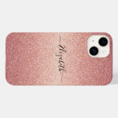 Roos goudglitter glans Case-Mate iPhone case (Achterkant (horizontaal))
