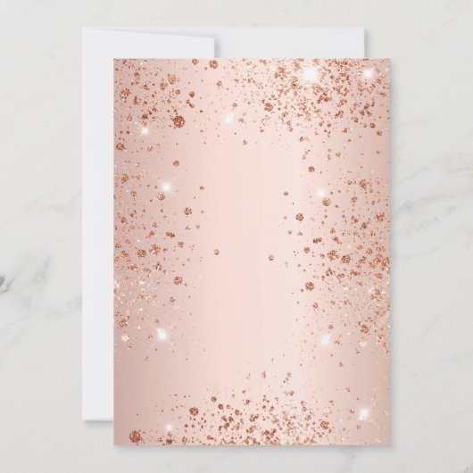 Roos goudglitter glitter glans kaart (Achterkant)