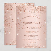 Roos goudglitter glitter glans kaart (Voorkant / Achterkant)