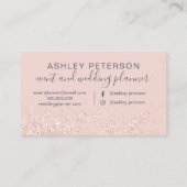 Roos goudglitter grijze wazig roze visitekaartje (Achterkant)