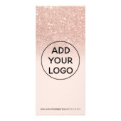 Roos goudglitter kalligrafie, make-up prijs reclamekaart (Achterkant)