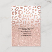 Roos goudglitter-logo-juwelen visitekaartje (Achterkant)