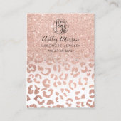 Roos goudglitter-logo-juwelen visitekaartje (Voorkant)