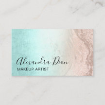 Roos goudglitter make-up artiest met mint en koper