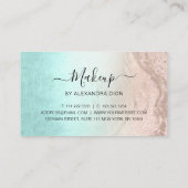 Roos goudglitter make-up artiest met mint en koper visitekaartje (Achterkant)