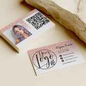 Roos goudglitter make-up foto logo qr code visitekaartje
