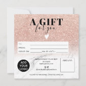 Roos goudglitter marmer cadeaubon logo (Voorkant)