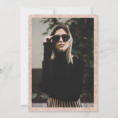 Roos goudglitter marmer grensfoto Sweet 16 Kaart (Achterkant)