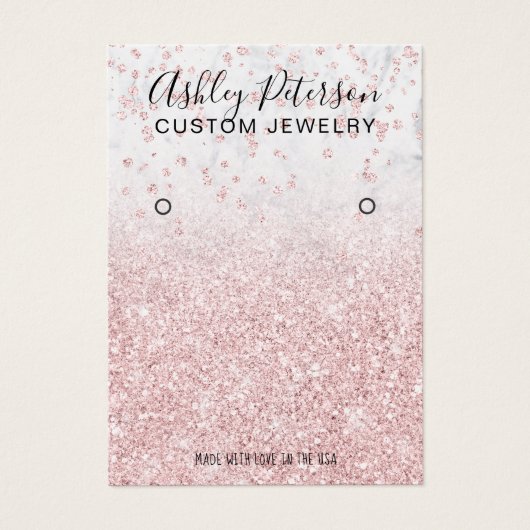 roos goudglitter marmer-keringsscherm visitekaartje (Voorkant)