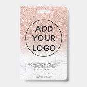 Roos goudglitter marmer logo foto's badge (Achterkant)