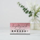 Roos goudglitter-marmer met een bewerkbare trouwer visitekaartje (Staand voorkant)