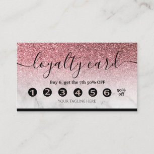 Roos goudglitter-marmer met een bewerkbare trouwer visitekaartje