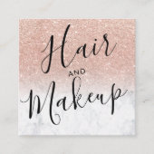 roos goudglitter marmer sociale media vierkante visitekaartje (Voorkant)