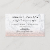 Roos goudglitter marmertypografie visitekaartje (Achterkant)