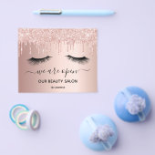 Roos goudglitter met een schoonheidssalon flyer (Enkel)
