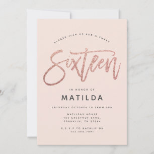 Roos goudglitter modern zoet 16 jaar oud