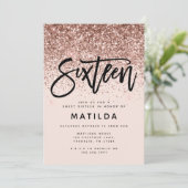 Roos goudglitter modern zoet 16 jaar oud (Staand voorkant)