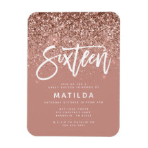 Roos goudglitter modern zoet 16 jaar oud