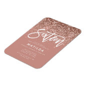 Roos goudglitter modern zoet 16 jaar oud magneet (Linkerzijde)