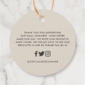 Roos goudglitter natuurlijke moderne elegante begr bedankjes labels (Achterkant)