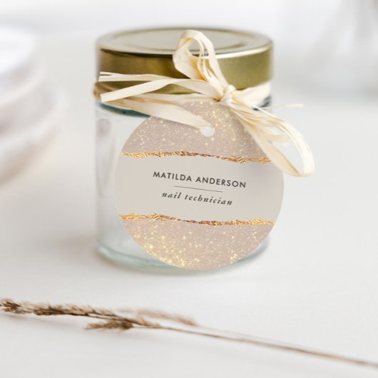 Roos goudglitter natuurlijke moderne elegante begr bedankjes labels