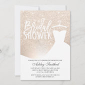 Roos goudglitter ombre foliejurk Vrijgezellenfeest Kaart (Voorkant)