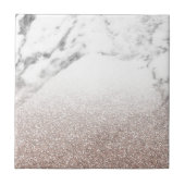 Roos goudglitter op marmer tegeltje (Voorkant)