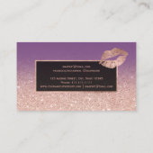 Roos goudglitter paarse ombre make-up visitekaartje (Achterkant)