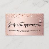 Roos goudglitter QR-visitekaartje Kortingskaartje (Voorkant)