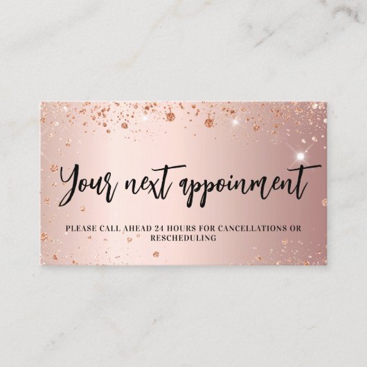 Roos goudglitter QR-visitekaartje Kortingskaartje (Voorkant)