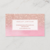 Roos goudglitter roze waterverf visitekaartje (Achterkant)