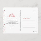 Roos goudglitter script afstuderen bedankt briefkaart (Achterkant)