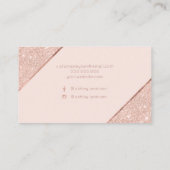 Roos goudglitter script make-up typografie visitekaartje (Achterkant)