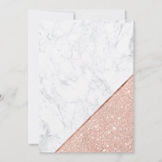 Roos goudglitter script marmer bewaar de datum save the date (Achterkant)