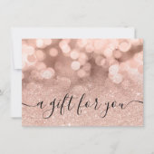 Roos goudglitter spargel elegant gift certificaat (Voorkant)