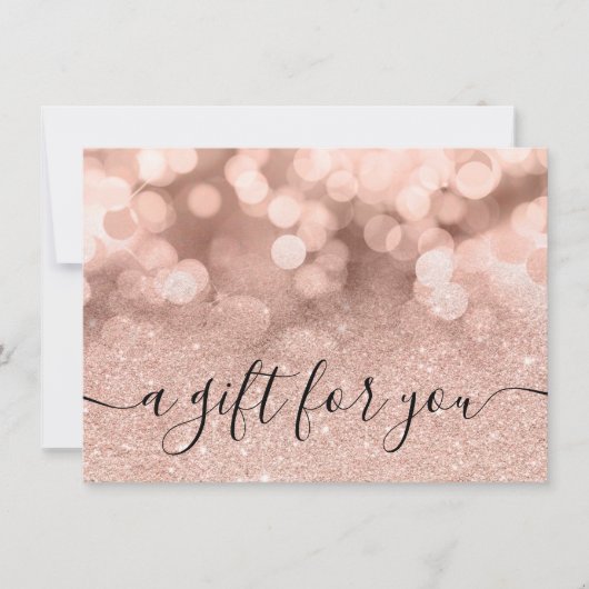 Roos goudglitter spargel elegant gift certificaat (Voorkant)