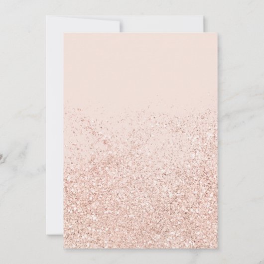 Roos goudglitter speurt roze baby shower kaart (Achterkant)
