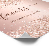 Roos goudglitter-teken gunstiger poster (Hoek)