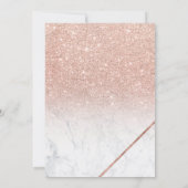 Roos goudglitter-typografie marmering bruiloft kaart (Achterkant)