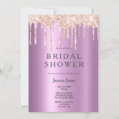 Roos goudglitter van lavendel druppelt Vrijgezelle Kaart (Voorkant)