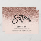 Roos goudglitter verrassing 16 jaar oud (Voorkant / Achterkant)