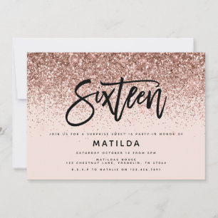 Roos goudglitter verrassing 16 jaar oud