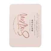 Roos goudglitter verrassing 16 jaar oud magneet (Verticaal)