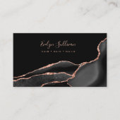 Roos goudglitter-visitekaartje met zwarte rog visitekaartje (Voorkant)